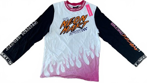 Neon Hart Racing Long Sleeve Graphic Racing Flame T-Shirt Size S (AU 8-12)
