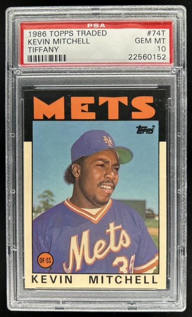1986 Topps Traded Kevin Mitchell Limited Edition Tiffany RC #74T Mets PSA 10