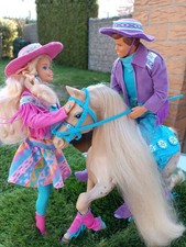 Barbie❣️Western-FUN-Set❤️mit Ken, BARBIE Cowgirl und Pferd SUN RUNNER‼️90er RAR