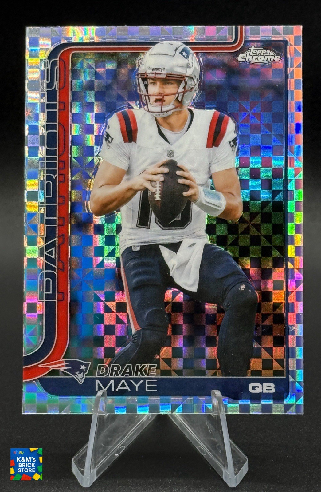 Drake Maye 2025 Topps Chrome #207 X-Fractor