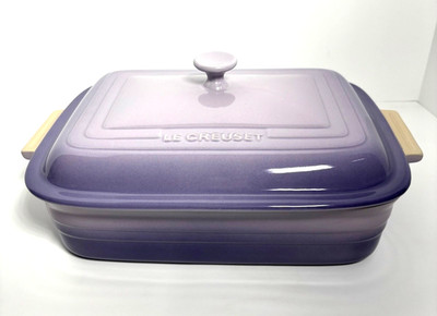 LE CREUSET RECTANGULAR DISH W/LID PURPLE PROVENCE RARE