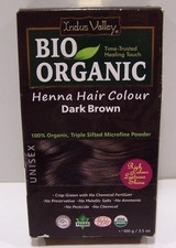 Indus Valley 3.5oz Bio Organic Henna Hair Color DARK BROWN  EXP 07/2027