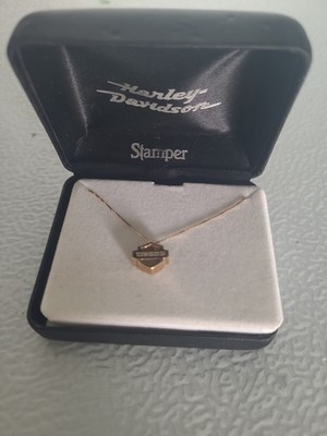  Harley Davidson 10k Real Gold Motorcycle Pendant With Necklace 18 Inch