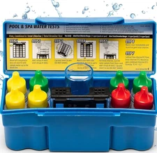 6-in-1 Pool & Spa Water Test Kit, 100+ Tests, Free & Total Chlorine, Bromine, pH