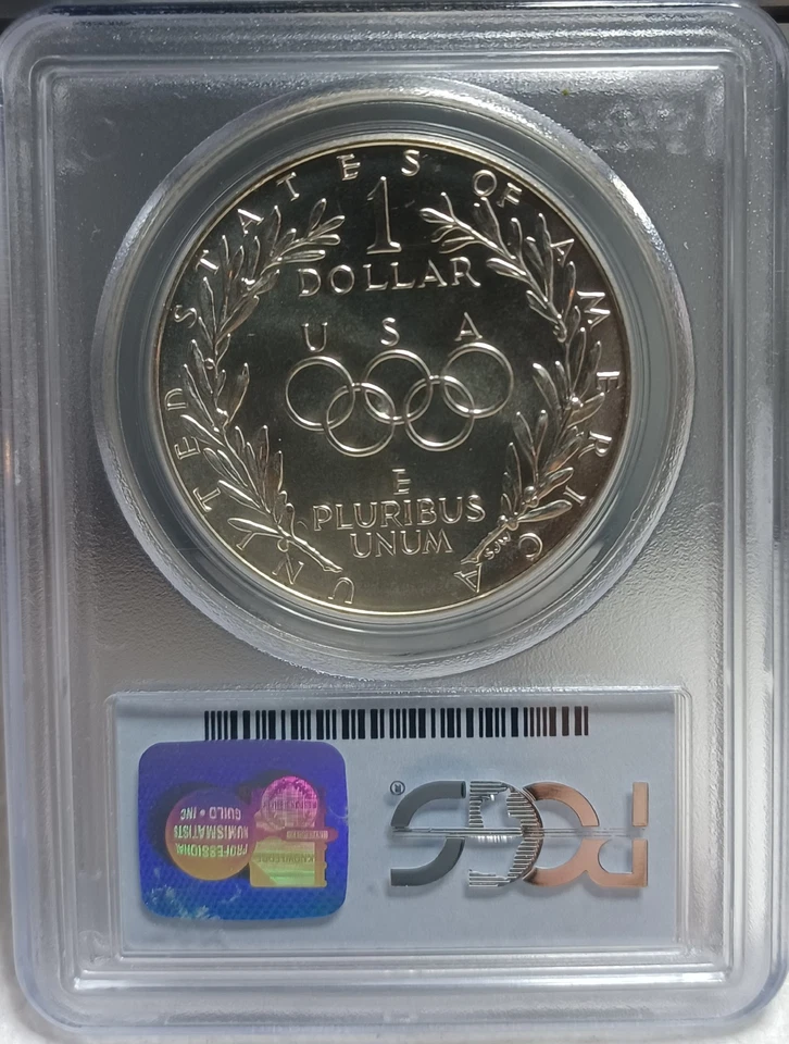 1988 D Olympics Commemorative Silver Dollar PCGS MS69. Cartwheels! Video SL0174 - Image 2 of 4