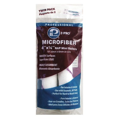 PREMIER 44252 Microfiber Roller,4''L,1/4''Nap,PK2 34AN75