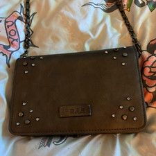 bebe Black Studded Small Rectangle Crossbody Bag w/ Black Chain Strap