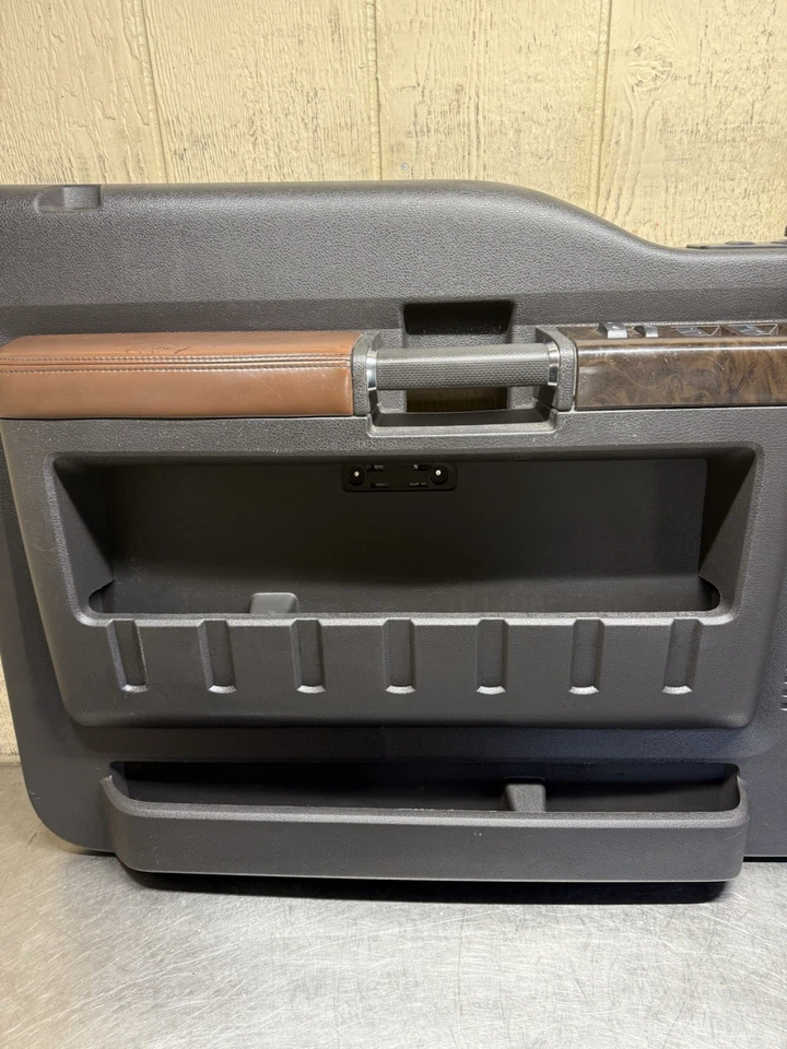 Panel de puerta interior delantero izquierdo Ford F250 Platinum 12-16 NEGRO Y MARRÓN OEM Foto 3 de 4