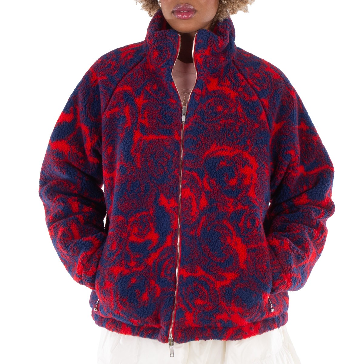 Burberry Rose-Print Fleece Reversible Jacket