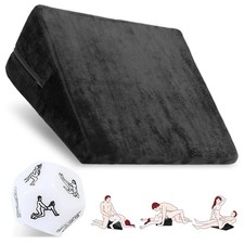 BREMENTREY SEX PILLOW WEDGE POSITION PILLOW SEX CUSHION AND DICE BLACK