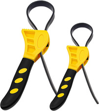 2 Piece Rubber Strap Adjustable Wrench Oil Filter Wrench Silicone Belt Jar Opene