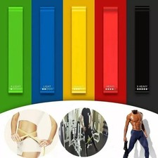 Set of 5 Heavy Duty Resistance Band Loop Exercise Yoga Workout Power Gym Fitness