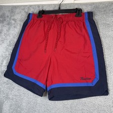 VTG Nautica Swim Trunks Men Large 34x8 Red Blue Color Block Dry Pouch Y2K Shorts