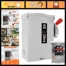 30 Amp Disconnect Switch Box, 2 Pole Safety Switch 120V/240V, NEMA 3R, Heavy Dut