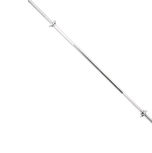 Barra de ejercicio cromada 60 pulgadas roscada barra sólida salud y estado físico soleado Foto 3 de 3