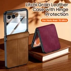 For Motorola Razr 70 Ultra,Luxury Retro Leather Case Cover Hybrid Build in Film