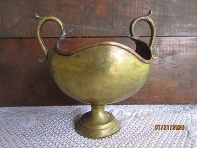 Antique Russian Pre Revolution Imperial Hallmark Double Head Eagle Brass Vase