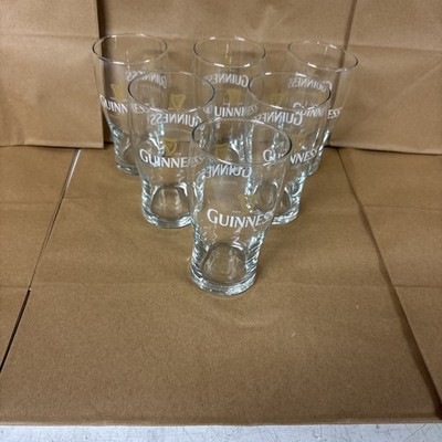Set of 6 Guinness Brewed in Dublin Est. 1759 Gold Harp Logo 16oz Pint Glasses