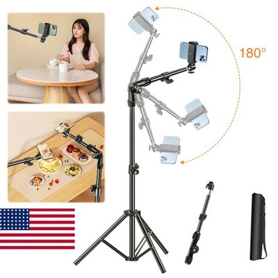 1.7M Cell Phone Tripod Stand For Iphone Adjustable Floor Cellphone Tri Pod Holde