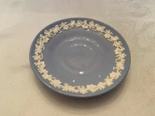 Vintage WEDGWOOD QUEENSWARE Concave Saucer  Only Blue Smooth Edge 5 1/2" Diam
