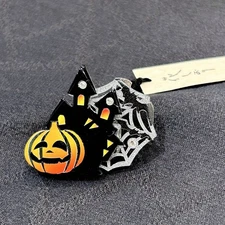 Flower bookmarkObi clasp pumpkin bat spider web Halloween black single item