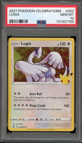 Pokemon Lugia Celebrations Holo Rare #022 PSA 10 Gem Mint