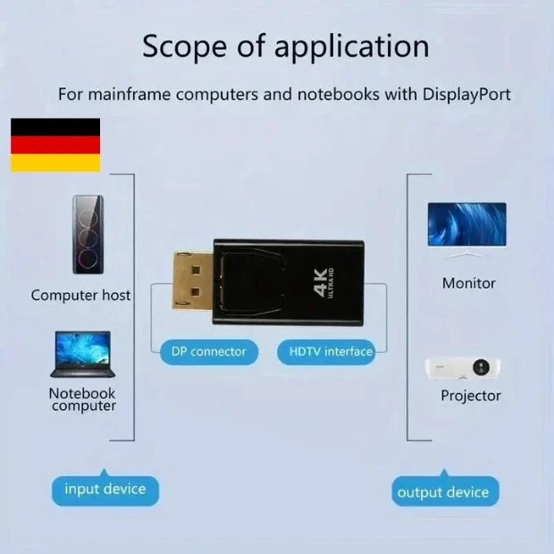 DP to HDMI DisplayPort HDMI Adapter Converter 4K Full HD - Bild 3 von 4