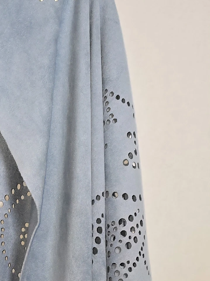 Capa chal de gamuza sintética occidental boho azul Lt Curations Caravan para mujer Foto 4 de 4