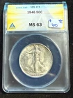 1946 WALKING LIBERTY HALF DOLLAR ANACS MS 63 651