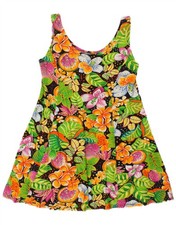VINTAGE Womens Sundress UK 10 Small Multicoloured Floral DD06