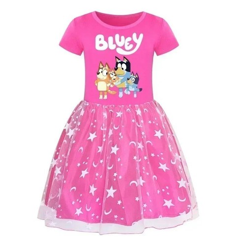 Bluey Kids Girls Princess Dress Summer Skirt Kids Party Birthday Dress Gift 3-11 - Picture 9 of 27