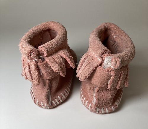 Minnetonka toddler moccasins size 2 rosy pink - Picture 4 of 8