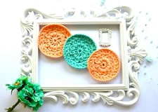 6 Face pads Cotton sponges Makeup remover pads Face rounds Crochet scrubbies