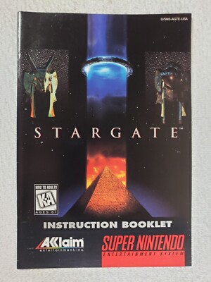Stargate (Super Nintendo Entertainment System, 1995) *MANUAL ONLY*