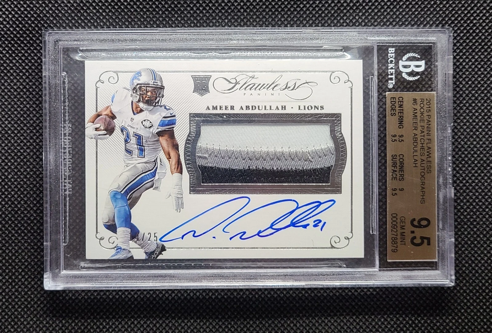 Ameer Abdullah Panini Flawless Rookie Flawless Signature #RFSAA Base