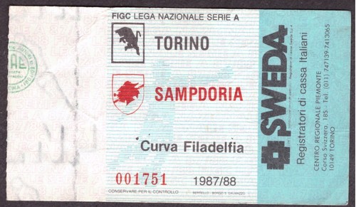 1778 - BIGLIETTO CALCIO TORINO SAMPDORIA 1987/88 ORIGINALE - 第 1/1 張圖片