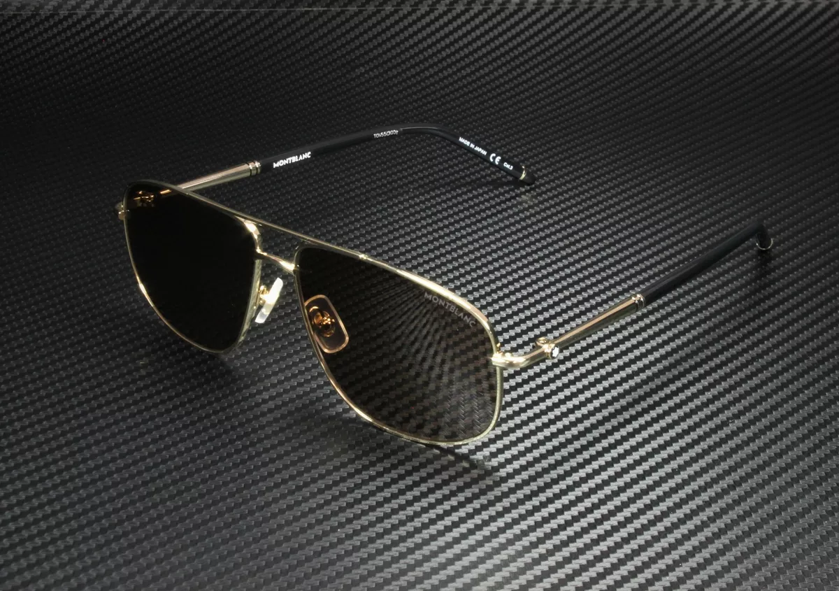 MONTBLANC MB0069S 001 Aviator Gold Light Gold Brown 60 mm Men