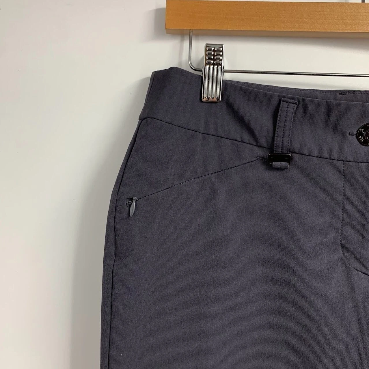lole flat front zipper stretch pocket travel pants