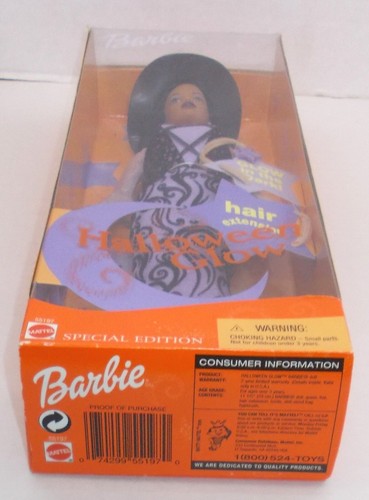 DISFRAZ DE BRUJA HALLOWEEN GLOW BLACK BARBIE AA 2002 EDICIÓN ESPECIAL MATTEL 55197 - Imagen 6 de 9