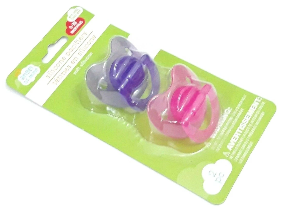 SET OF 2 PINK PURPLE SILICONE BINKY PACIFIER 0 36 MONTHS BPA FREE NINGBO