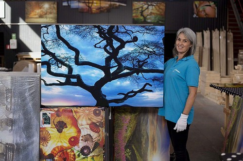Sunset Behind The Tree - Glow in the dark painting - Art wall canvas - Picture 3 of 11
