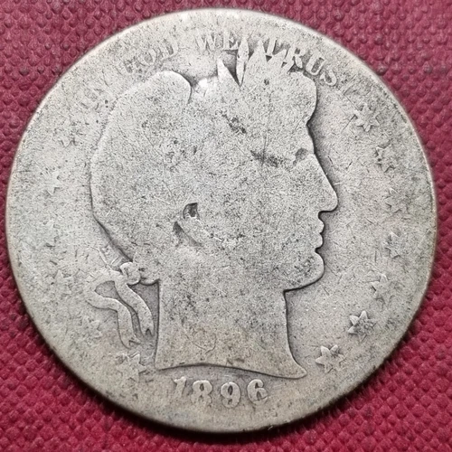 1896 S Barber Half Dollar 50c Circulated #63619