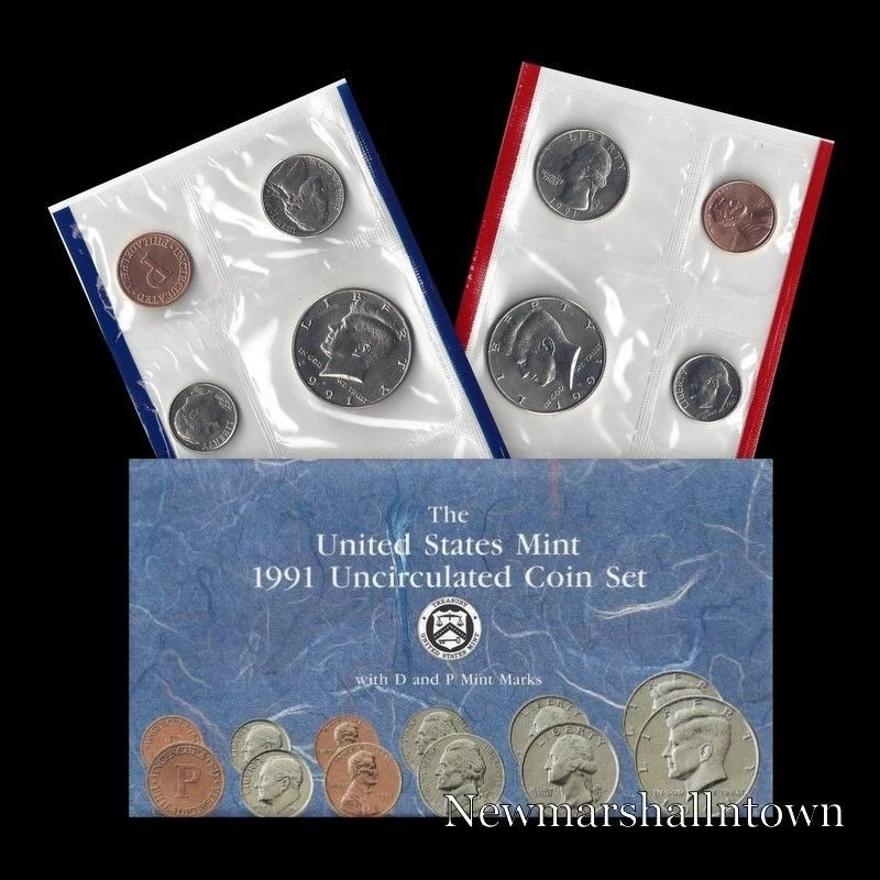 1991 P+D+S Mint Proof Set ~ Kennedy Washington Roosevelt Jefferson Lincoln  - Image 2 of 3