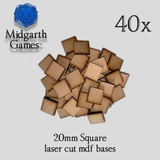 40x Square 20mm MDF Bases Miniature Warhammer Laser Cut 40K FAST SHIPPING