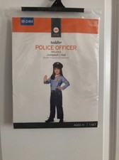 Toddler POLICE OFFICER Halloween Costume Jumpsuit Hat 18-24M School Play NEW