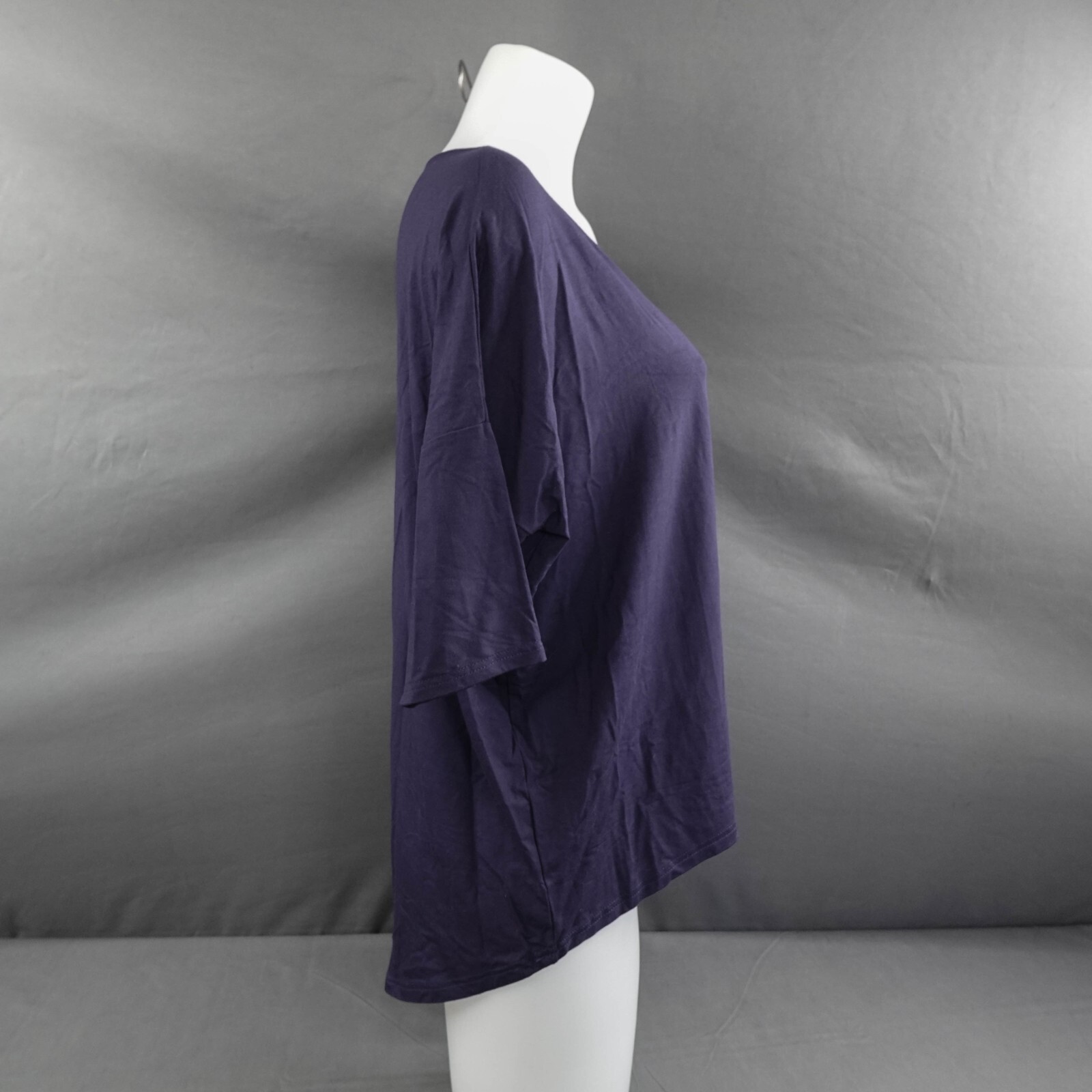 Womens Top Small Blue T Shirt Flowy Basic Oversize Minimalist Athleisure NEW image 4