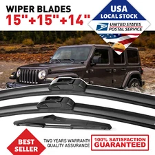 1 Set of 3 OEM Replacement Windshield Wiper Blades For Jeep Wrangler 2000-2022