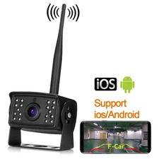 Wireless Rear View Backup Camera WiFi For iPhone Android Car Truck RV Trailer