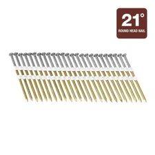 Strip Collated 21 Deg Framing Nails 3" Bright Coated Smooth Shank - 250 Count