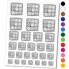 Charming Hand Drawn Quilt Doodle Sewing Quilting Temporary Tattoo Set